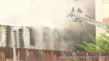 Crews battling large fire in New Haven
