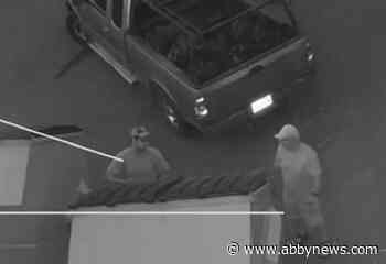 Can you identify 2 men who dumped drywall at an Abbotsford school?