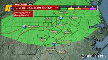 Level 1 risk of severe storms for Triangle Friday