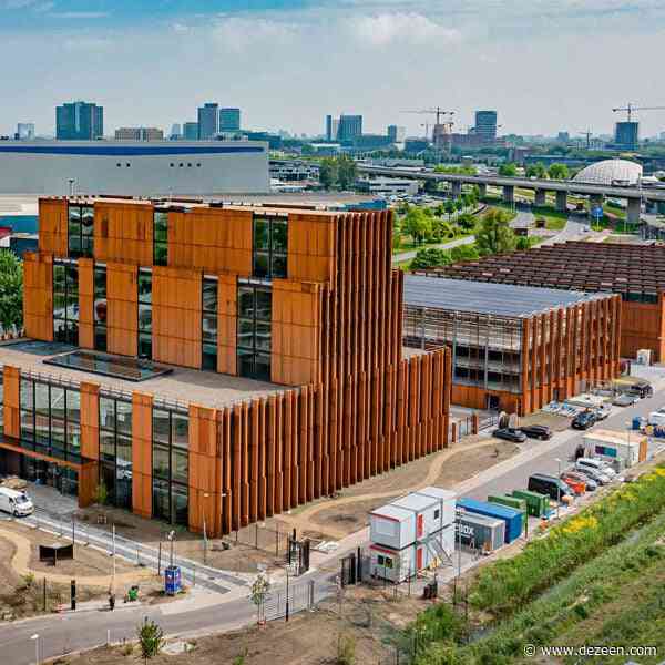 Liander Westpoort office complex features "rhythmic" arrangement of timber buildings