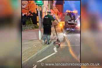 An  e-scooter  without insurance was seized in Blackpool