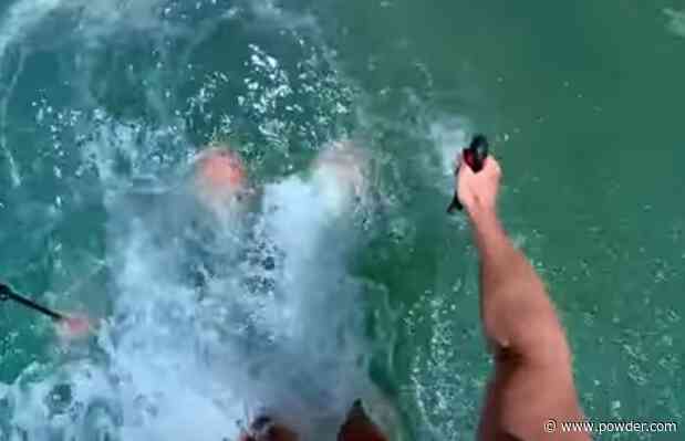 Owen Leeper Comes Up Short On Frigid Pond Skim