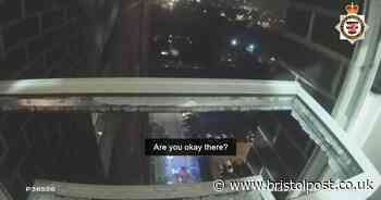 Moment two men hanging from 16th floor ledge in Bristol tower block fire rescued