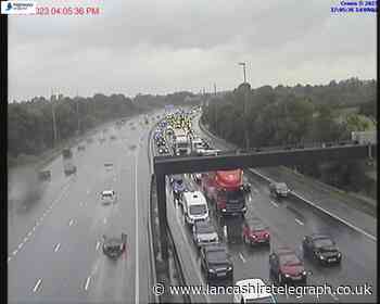 The crash on the M6 near Preston is causing 25 minute delays
