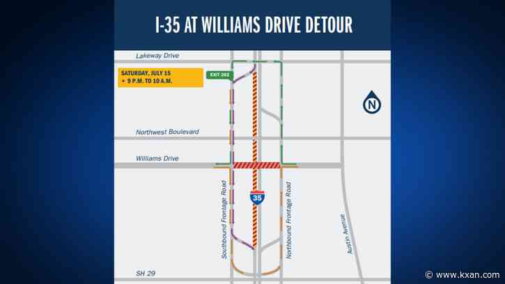 Traffic Alert: I-35 closures to set beams on the Williams Drive bridge