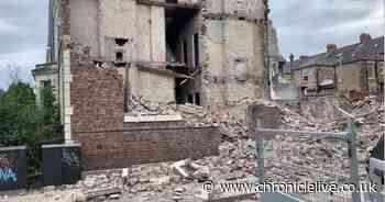 Gateshead property which partially collapsed causing road closure has now been demolished