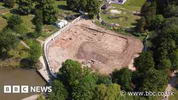Medieval remains found under old swimming pool