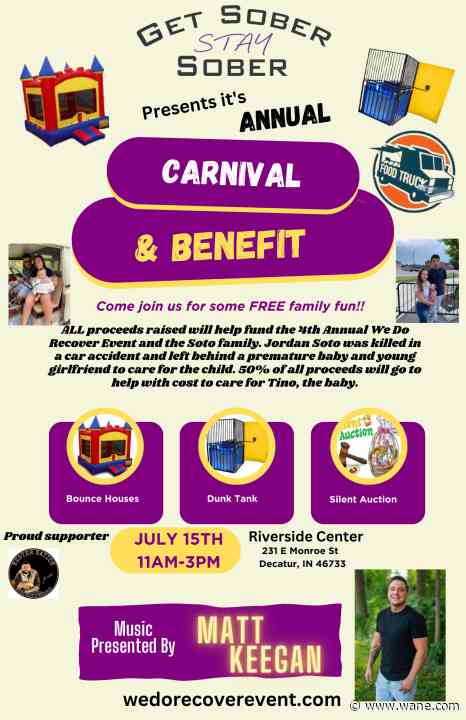 Get Sober Stay Sober hosting Carnival & Benefit to support a local family
