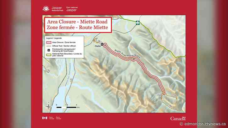Miette Road in Jasper remains closed after it's declared unsafe