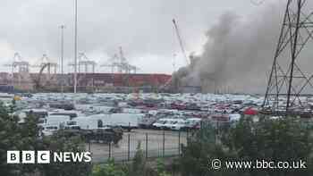 Southampton Scrap metal fire at docks is brought under control