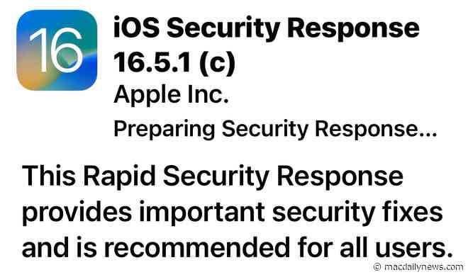Apple releases revised Rapid Security Response updates for for iPhone, iPad, and Mac