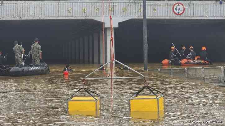 9 bodies pulled from a flooded road tunnel in South Korea as rains cause flash floods and landslides