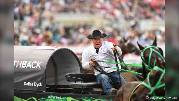 Saturday night Calgary Stampede chucks swamped by summer storm as national activists call for its cancellation