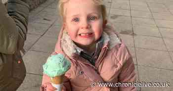 Heartbreak after Jarrow four-year-old diagnosed with brain tumour 'the size of a tennis ball'