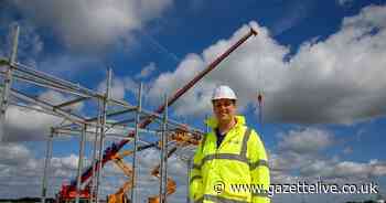 First steel erected at Teesside Airport business park which is set to create thousands of jobs
