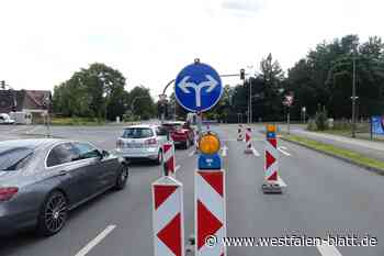 Vollsperrung auf der Boker Straße in Delbrück