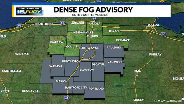 Dense Fog Advisory from Fort Wayne to the south
