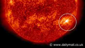 'Cannibal' coronal mass ejection from the sun will smash into Earth TODAY - and could spark geomagnetic storms and trigger power outages, scientists warn