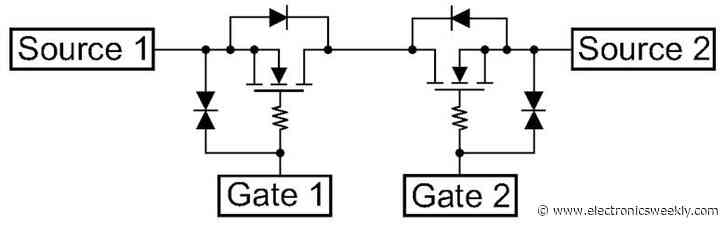 Dual 12V mosfet is drain-connected for battery packs
