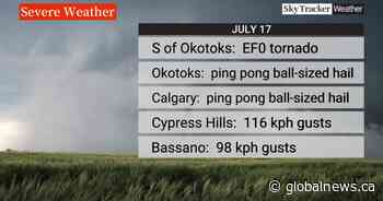 Environment Canada confirms landspout tornado touched down in southern Alberta Monday