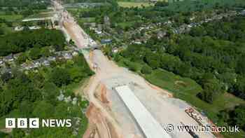 Drone footage shows HS2 work through West Midlands