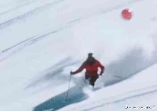 Vintage Skiers Tie Red Balloons Around Their Wastes For Avalanche Safety