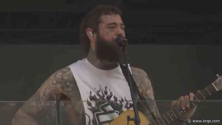 Pop-up Post Malone concert in Times Square draws massive crowd