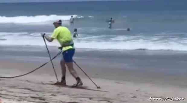 Beachgoers Dumbfounded By Cross-Country Skier