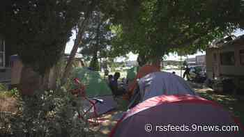 Migrants' homeless encampment grows as they struggle with housing costs