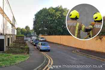 Fire at derelict Enfield health centre in Moorfield Road