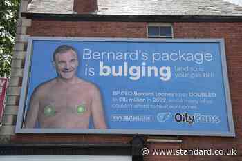 ‘OilyFans’ billboards show BP chief executive topless after earning £10 million