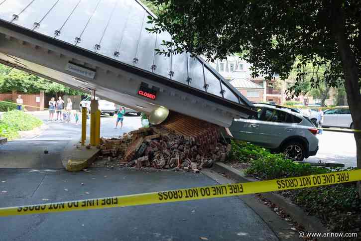Driver smashes through bank drive-thru in Falls Church