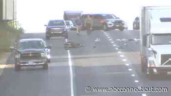 Police investigating motorcycle crash that closed I-84 West in Tolland