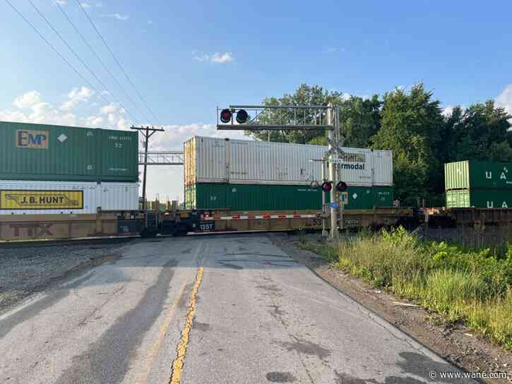 Stopped train blocks roads in southwest Fort Wayne