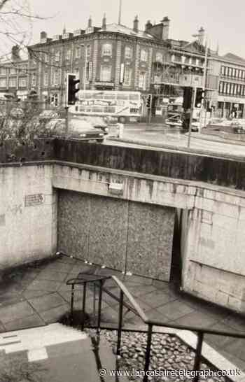 Blackburn's town centre subway was blocked off to shoppers