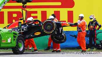 Perez crashes upgraded Red Bull as Russell tops wet Hungarian GP practice