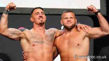 UFC London: Tom Aspinall jokes with Marcin Tybura as heavyweight rivals weigh in