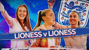 Women's World Cup: England squad go head-to-head in beer mat flip challenge