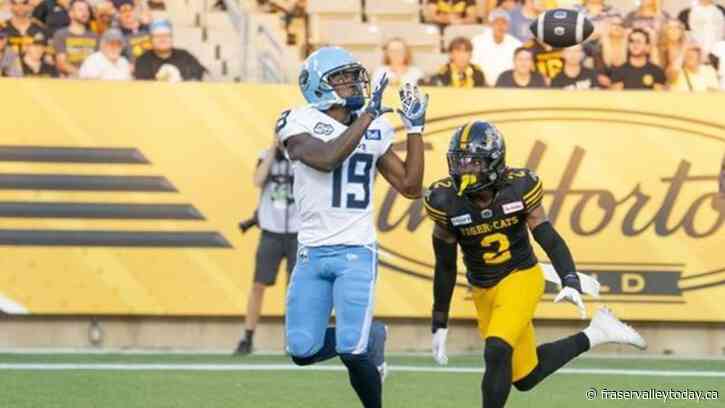 Kelly throws two TD passes as Argonauts down Ticats 31-15 to improve to 5-0