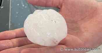 Hail strikes Michigan dealership