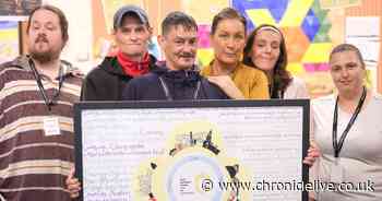 Gateshead homelessness charity display art created by the people it supports