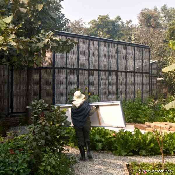 Bamboo screens "weave old and new" for artist's residence in India