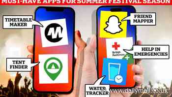 The top five iPhone apps to download to boost your festival experience - from virtual first aid kits to tent-searching software