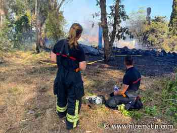 Deux cabanons en feu à la Croix des Gardes à Cannes