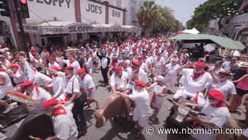 Hemingway look-alikes spoof ‘Running of the Bulls' in Key West