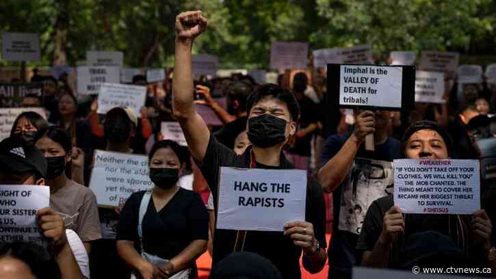 Thousands protest mob assault of women who were paraded naked in remote Indian border state