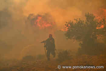 Blaze rages out of control on Greek island