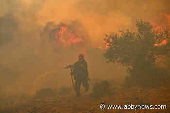 Blaze rages out of control on Greek island
