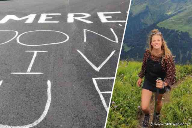 ‘Don’t give up’: boodschap tijdens laatste bergrit Tour is bedoeld voor Merel (22) die zelf haar steilste berg aan het beklimmen is na plotse verlamming