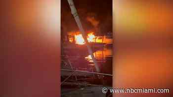 Video shows moment 40-foot cruiser burns in Coconut Grove